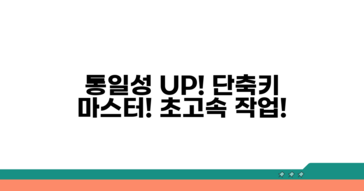 통일성 유지, 단축키로 순식간에