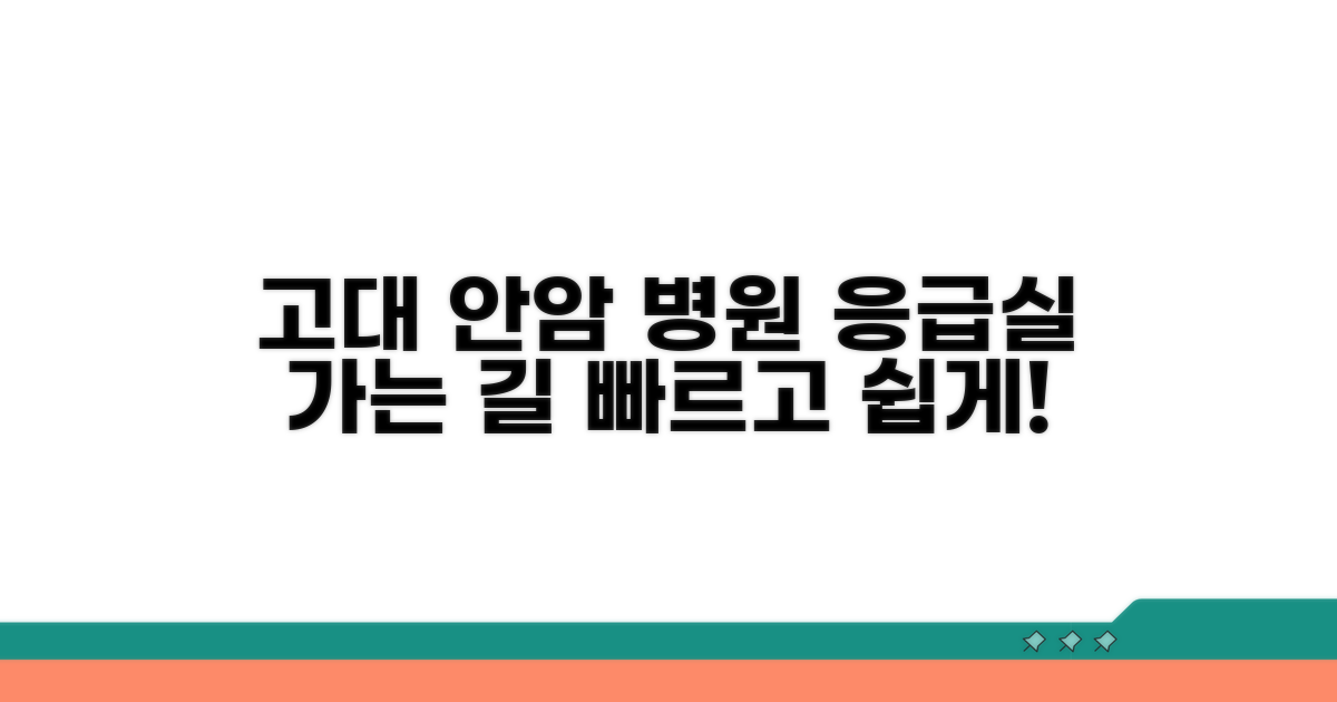 고려대 안암 응급실 위치 찾기
