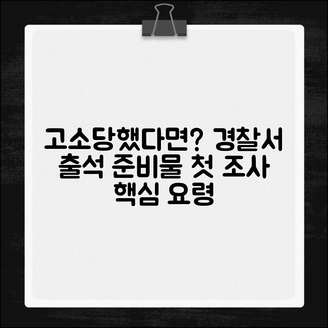 고소당했을때 경찰서 출석 준비물 | 첫 조사 대응 요령 및 주의사항