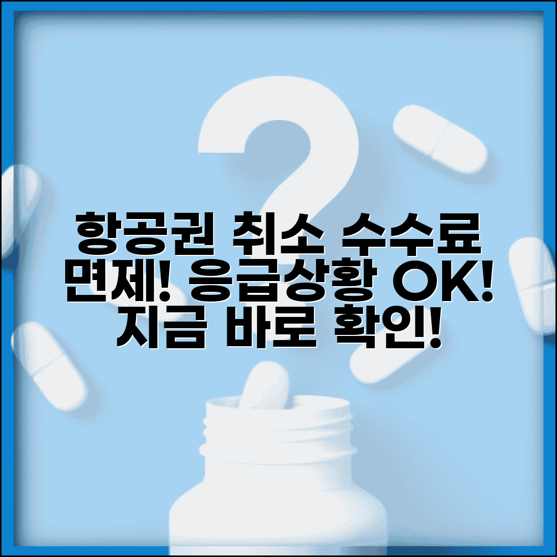 취소 수수료 항공권 면제 조건 | 의료 응급상황 등 항공편 취소 수수료 면제받는 방법