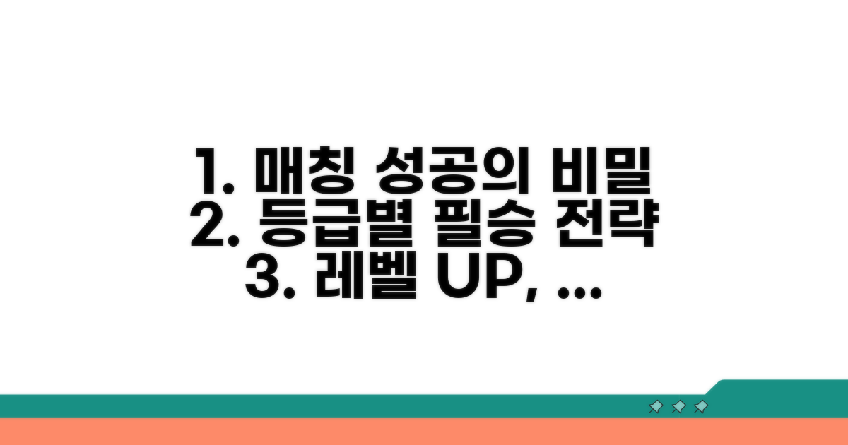등급별 매칭 성공 전략