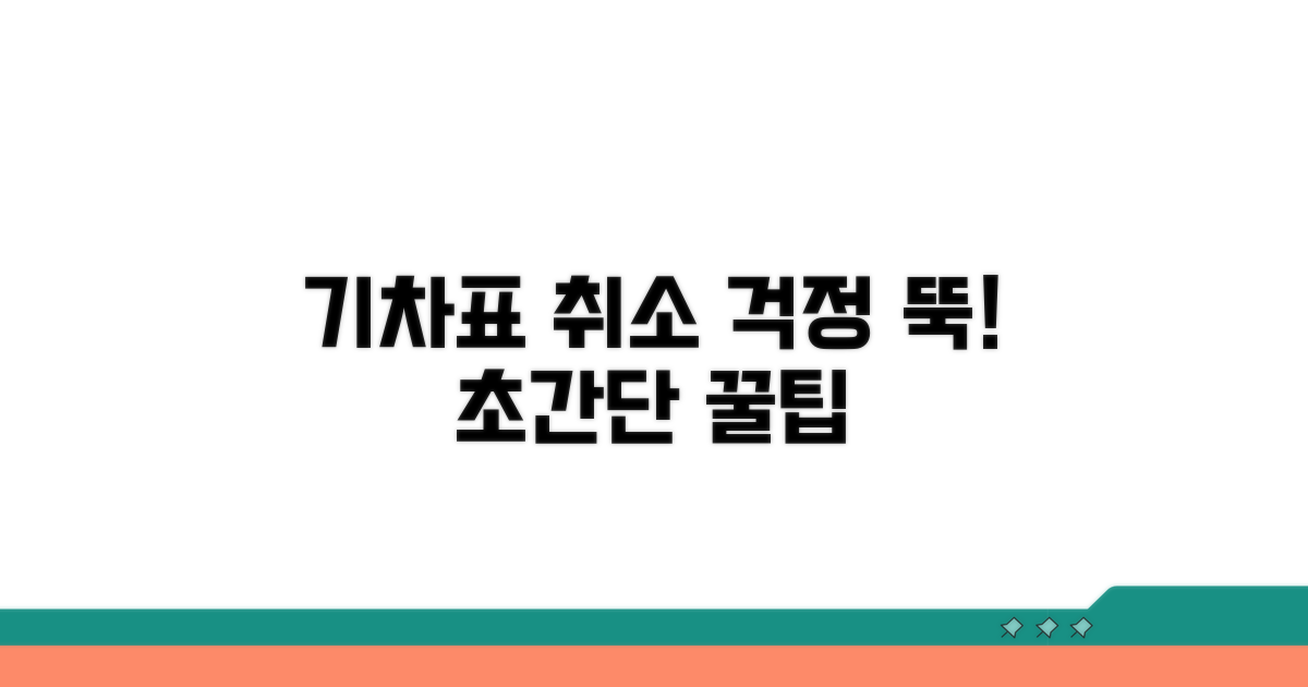기차표 취소, 걱정 없이 하는 법