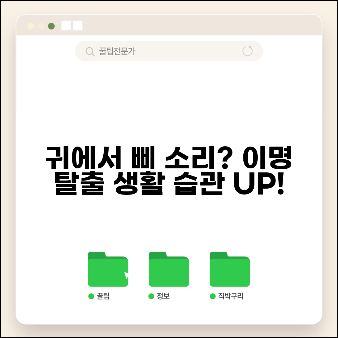 귀 에서 소리 날때 이명 관리법 | 스트레스 관련 증상 | 생활 습관 개선 팁