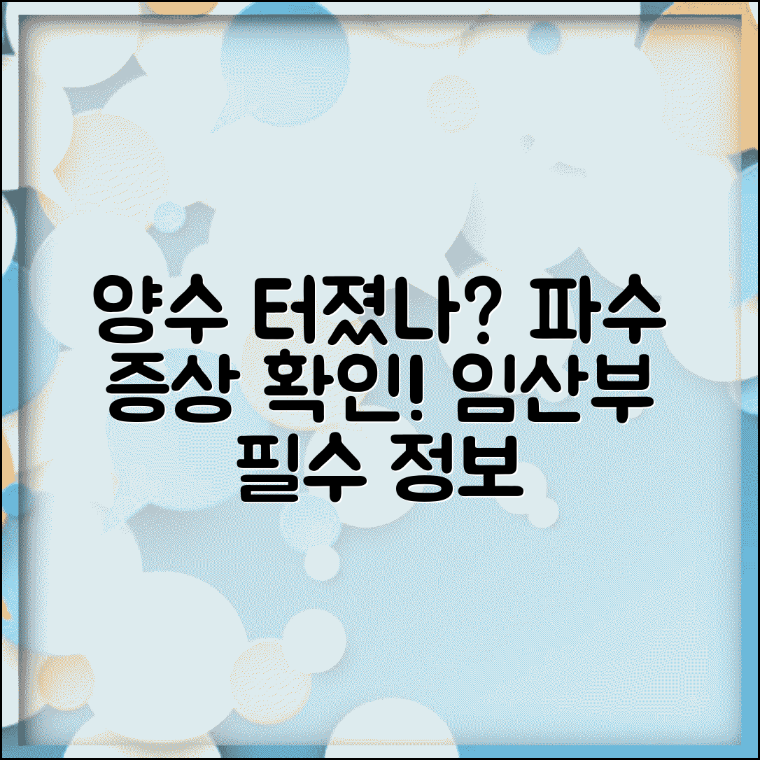 양막 파수 증상 | 양수 터짐 확인 방법