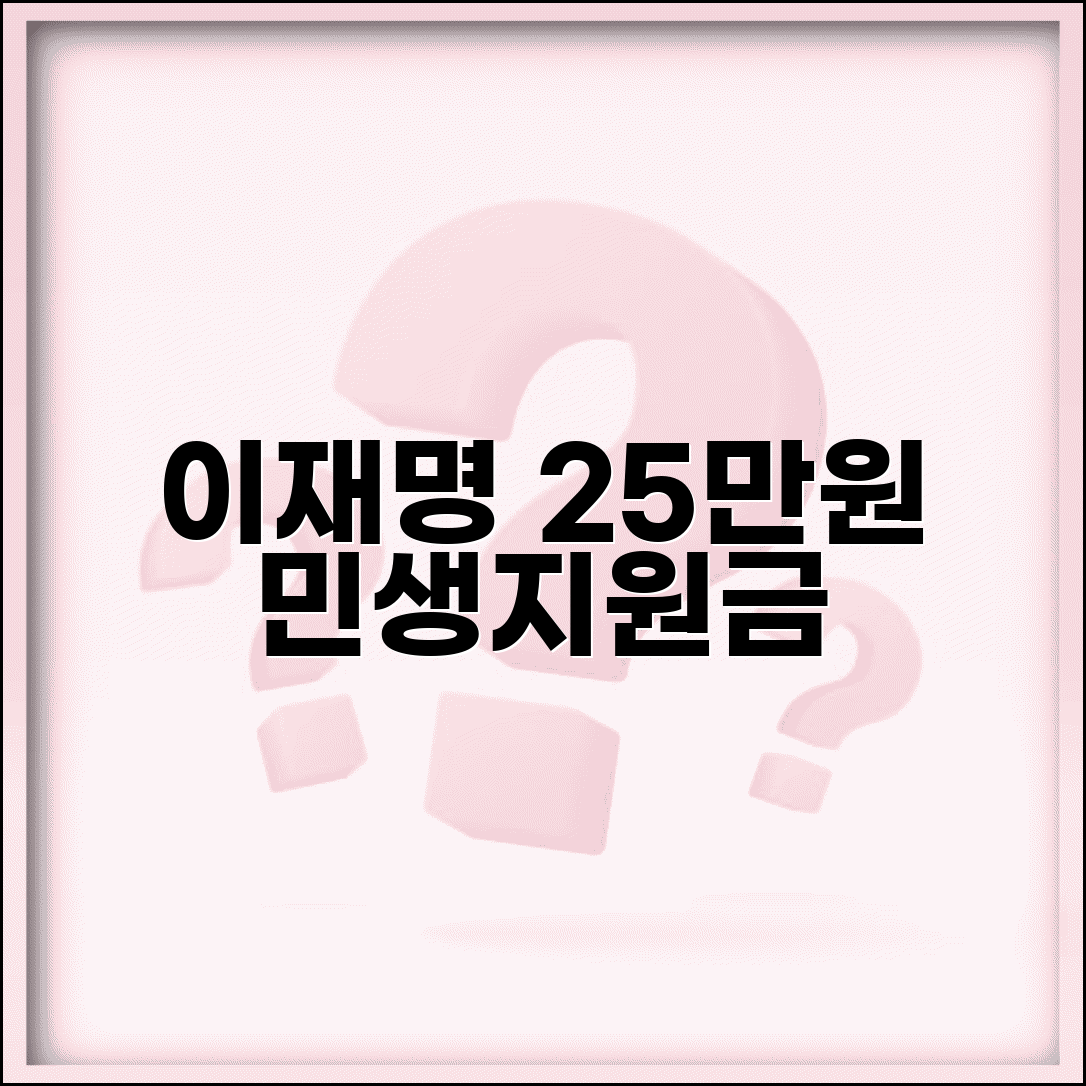 이재명 지원금 공약 | 민생회복지원금 25만원 지급 계획