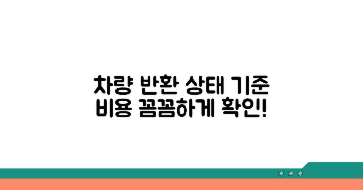 반환 시 차량 상태 기준과 비용