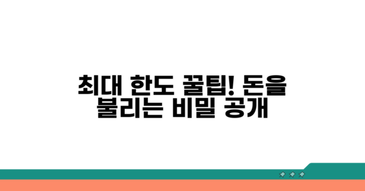 최대 한도 금액 활용 꿀팁