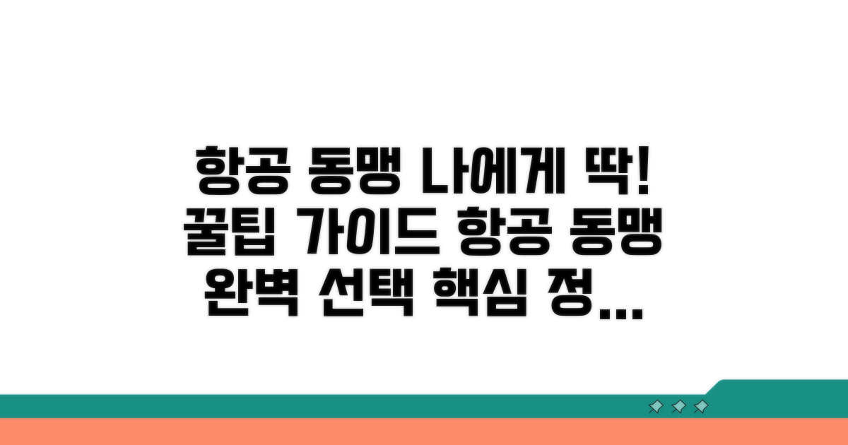 나에게 맞는 항공 연합 선택 가이드