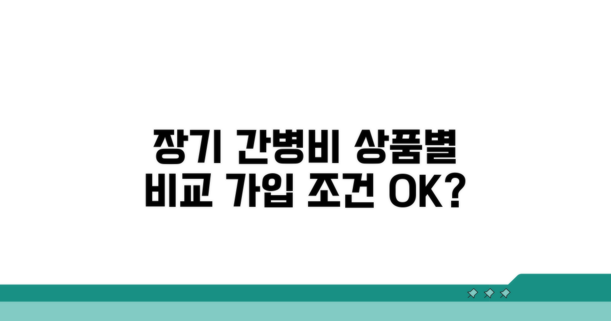 장기 간병비, 상품별 가입 조건 비교
