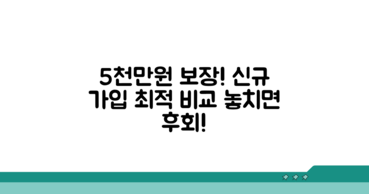 신규 가입 절차, 5000만원 보장 비교