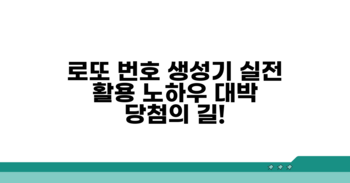 당첨 번호 생성기 실전 활용법
