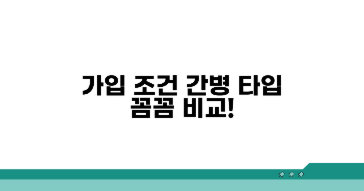 가입 조건과 간병 유형 비교