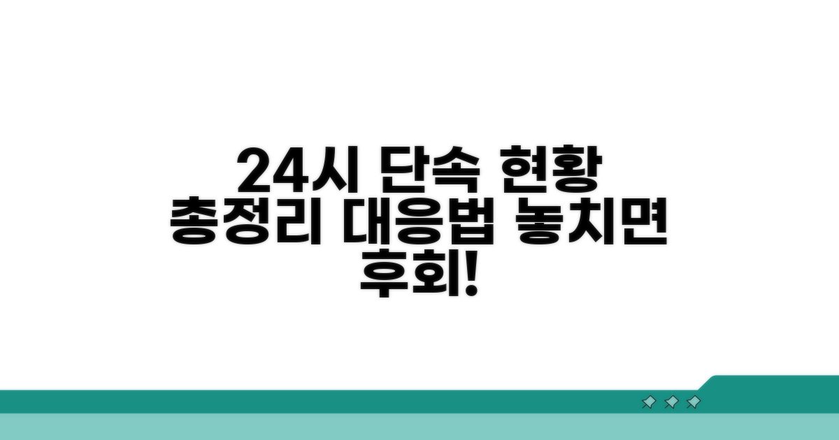 24시간 단속 현황과 대응 요령