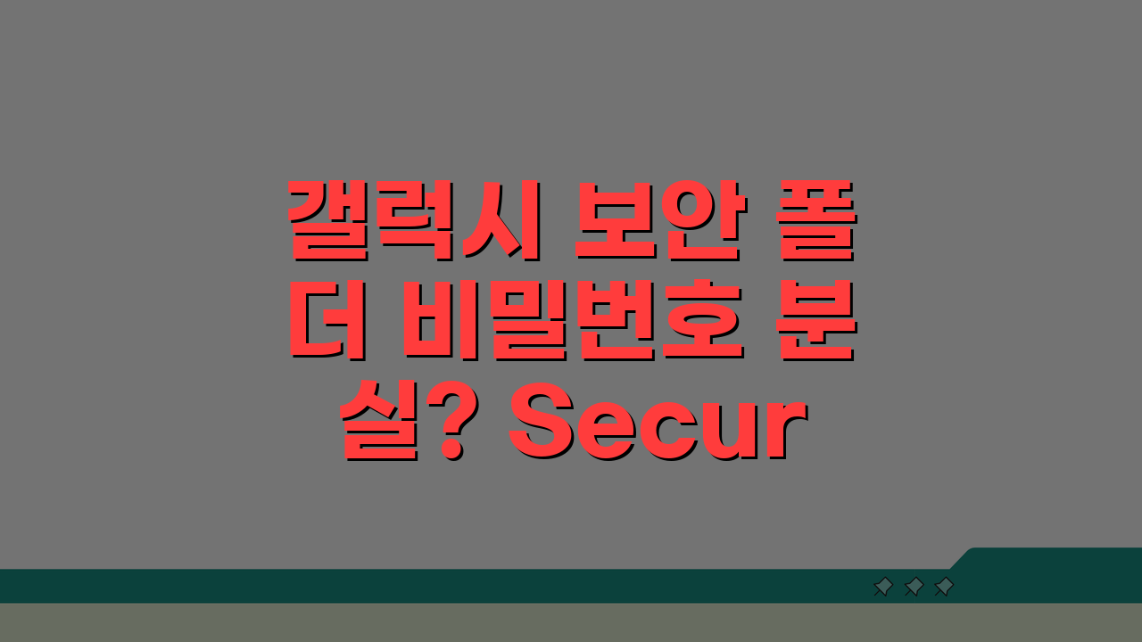 갤럭시 보안 폴더 비밀번호 분실? Secure Folder 초기화, 이것만 알면 끝!