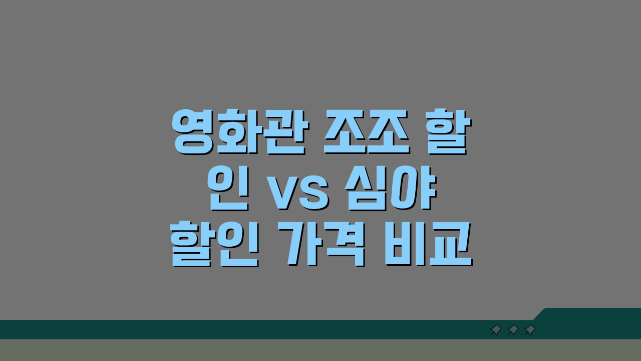 영화관 조조 할인 vs 심야 할인 가격 비교 | 시간대별 등급 할인율 꿀팁