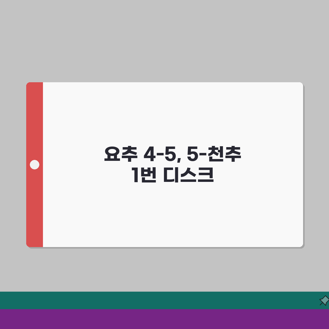 요추MRI 요추간판탈출증 허리디스크 위치 | 요추 4-5번 5번-천추1번 디스크 단계 심층